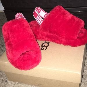 Bright Red Ugg slides